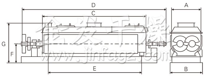 空心槳葉幹燥機結構示意圖